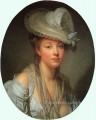 Retrato de mujer joven con sombrero blanco Jean Baptiste Greuze